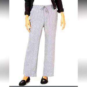 NEW charter club 100% linen drawstring pants slate black 4x